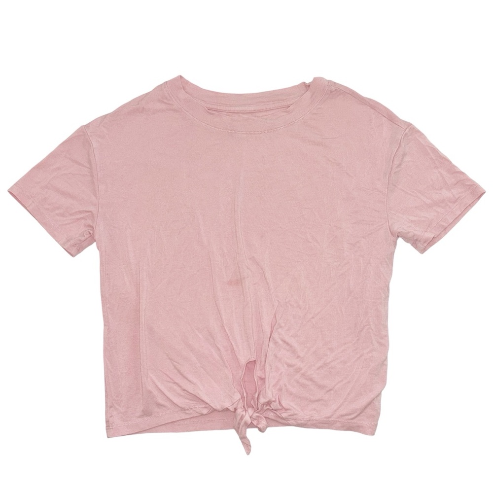 Old Navy girls pink tee with tie accent